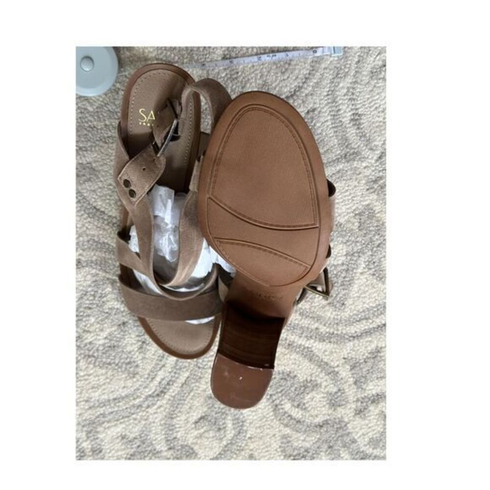 SAS Brown Suede Block Heel Sandals - Women's - Picture 3 of 4